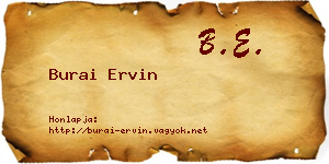 Burai Ervin névjegykártya